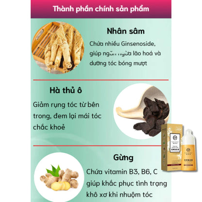 Herbal Plant Extract Hair Dye Shampoo - Naturally dyes hair black, nourishes hair from within, eliminates dryness and brittleness.